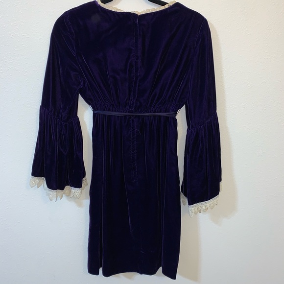 60s vintage lana purple velvet dress - Picture 3 of 8